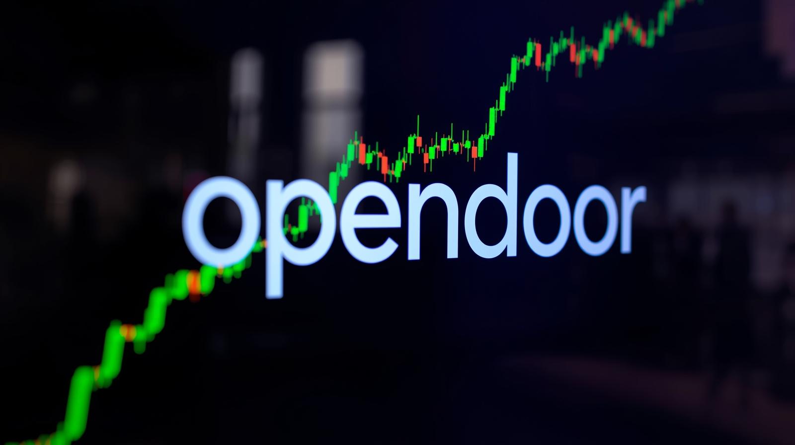 image of stock chart with text opendoor on tv screen (1)